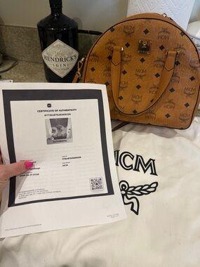 MCM Cognac Visetos Crossbody Bag